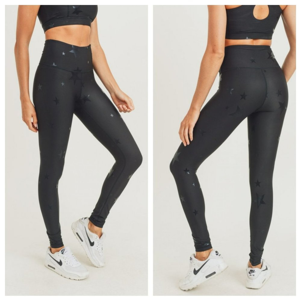 NEW MONO B Star Foil High-Waisted Leggings